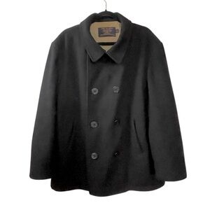 J. CREW Vintage Men's Double Breasted Bayswater Winter Peacoat Black XL